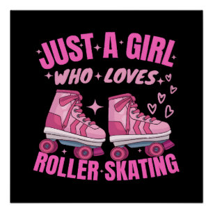 Poster Juste Une Fille Qui Aime Le Patinage À Roulettes
