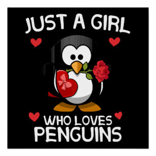 Poster Juste une fille qui aime les pingouins