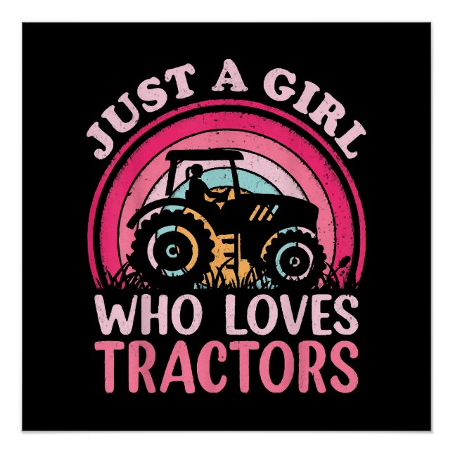 Poster Juste Une Fille Qui Aime Les Tracteurs (Devant)