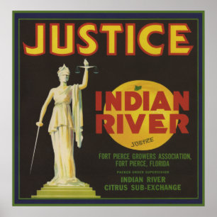 Poster Justice Florida Crate Étiquette