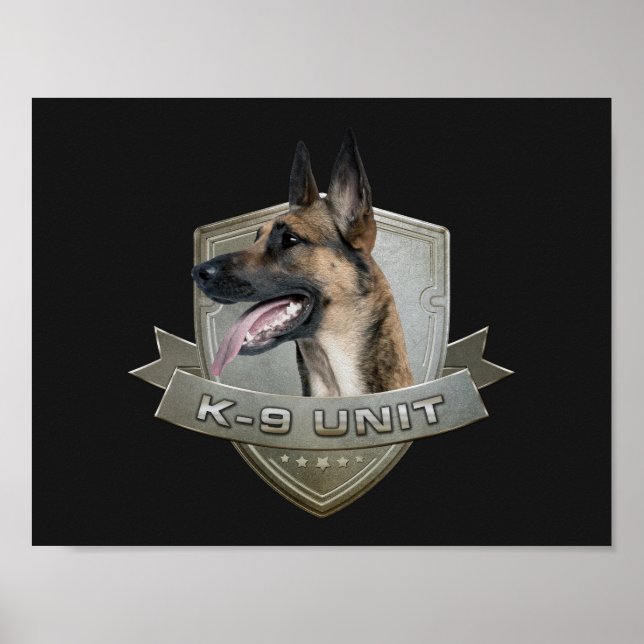 Poster K9 Unit  - Malinois - Belgian shepherd (Devant)