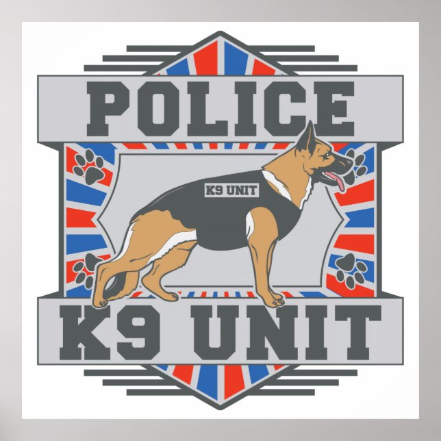 Poster K9 Unit Police German Shepherd (Devant)