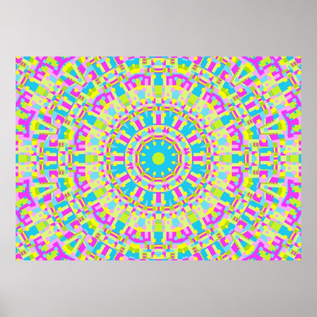 Poster Kaleidoscope coloré 06 (Devant)