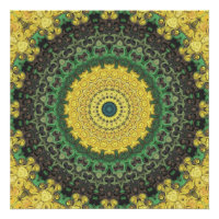 Kaleidoscope jaune et vert Mandala Motif