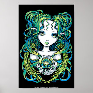 Poster "Kallan" Green Lotus Water Angel