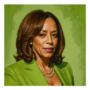 Poster Kamala Harris Portrait artistique, Version verte