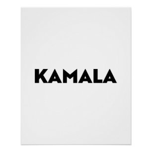 Poster Kamala typographie moderne minimaliste noir blanc