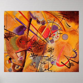 Poster Kandinsky Brown rouge jaune Abstrait