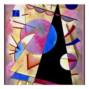 Poster Kandinsky - Cubisme Abstrait avec rose et blues