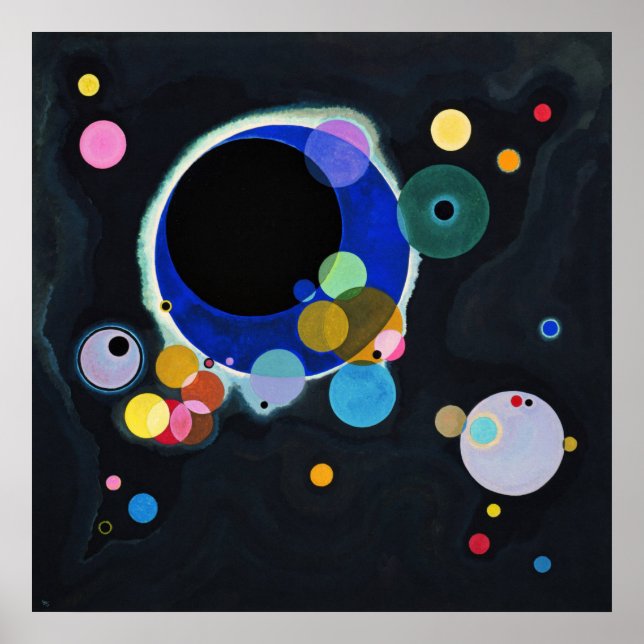 Poster Kandinsky Plusieurs cercles Peinture Abstraite (Devant)