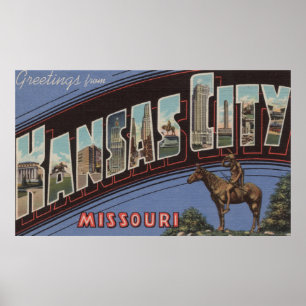 Poster Kansas City, Missouri - grandes scènes 2 de lettre