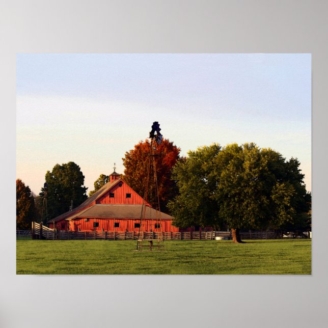 Poster Kansas Red Grange en automne (Devant)