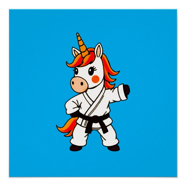 Poster Karate  et unicorn .Fantastique art martial  (Devant)