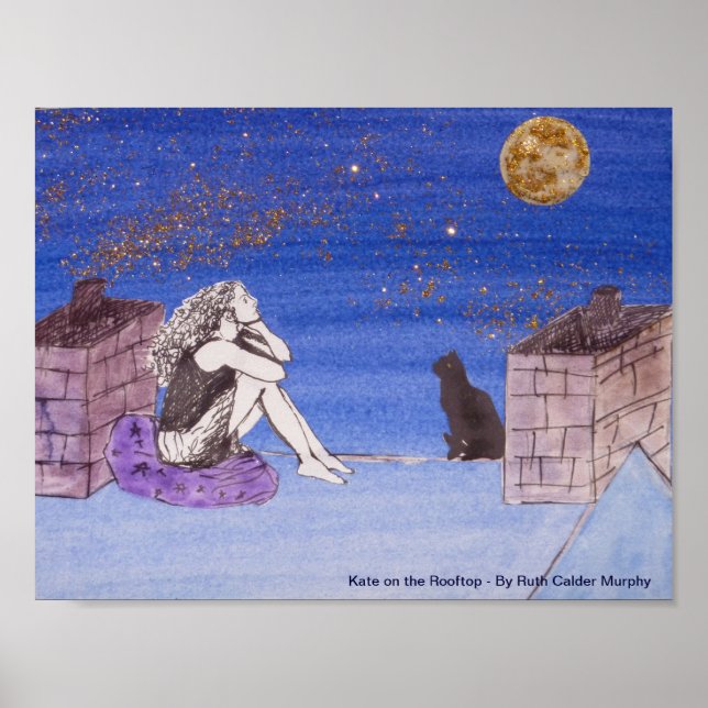 Poster Kate sur le toit - Autoportrait d'Imaginaire (Devant)