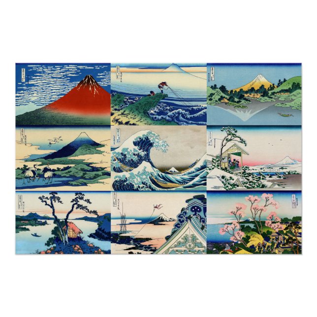 Poster Katsushika Hokusai - 36 Vues de la sélection du Mo (Devant)