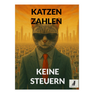 Poster Katzen Zahlen Keine Steuern