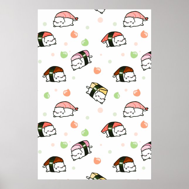 Poster Kawaii Neko Nigiri (Devant)