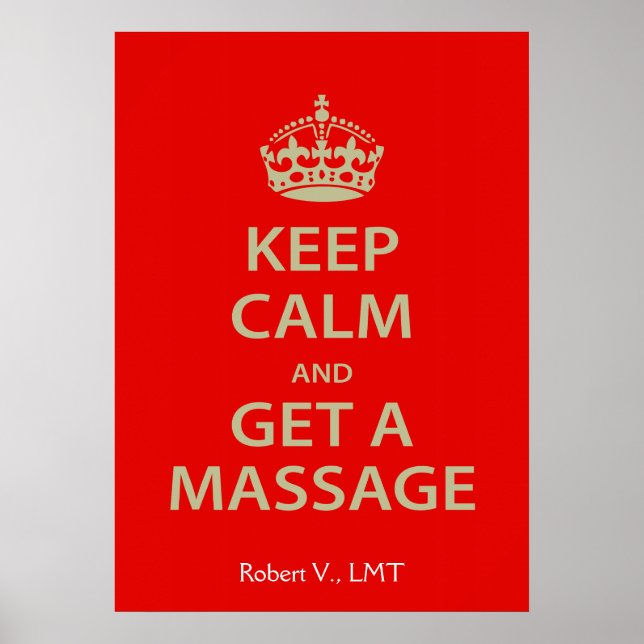 Poster Keep Calm and Get a massage (Devant)