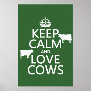 Poster Keep Calm and Love Cows