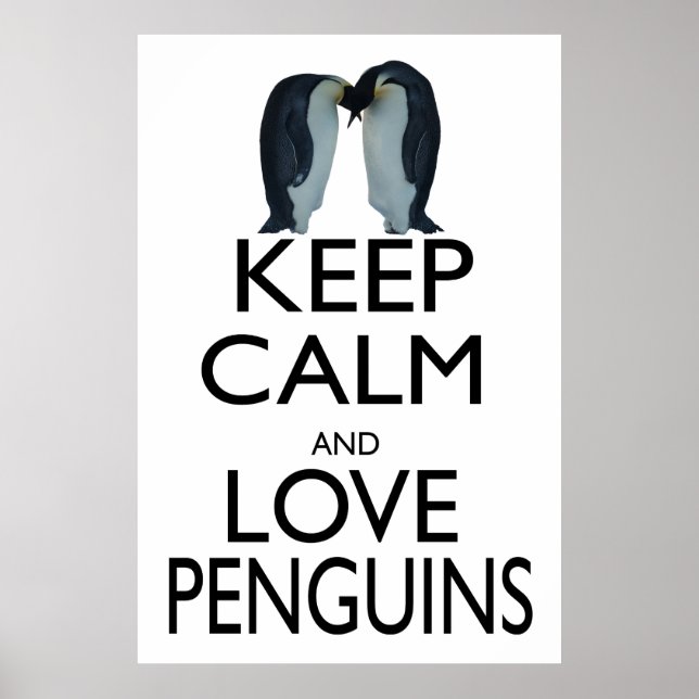 Poster Keep Calm and Love Penguins (Devant)