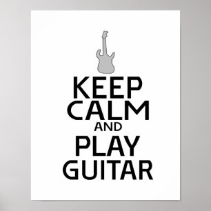 Poster Keep Calm and Play Electric Guitar - Custom Color