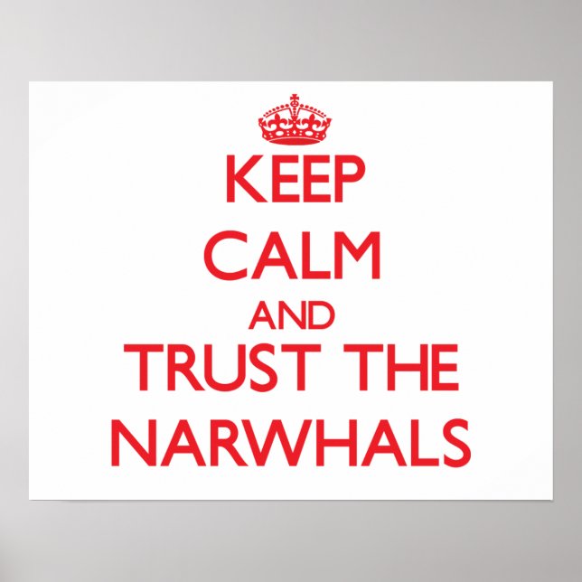 Poster Keep calm and Trust the Narwhals (Devant)