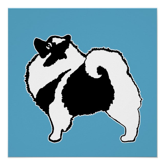 Poster Keeshond Graphics - Cute Original Chig Art (Devant)