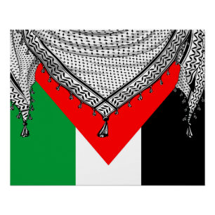 Poster Keffiyeh Écharpe palestinienne tissu traditionnel