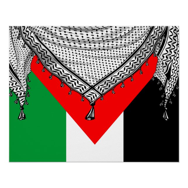 Poster Keffiyeh Écharpe palestinienne tissu traditionnel (Devant)