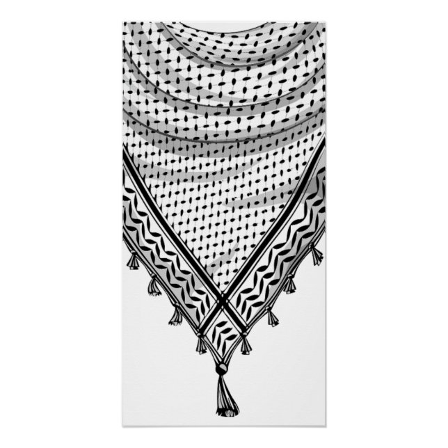Poster Keffiyeh Écharpe palestinienne tissu traditionnel (Devant)