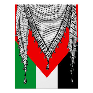 Poster Keffiyeh Écharpe palestinienne tissu traditionnel