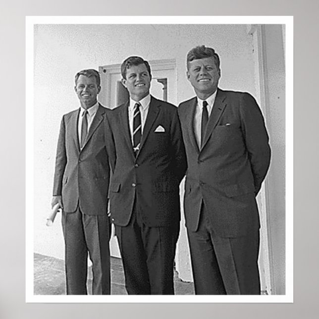 Poster Kennedy Brothers, John, Ted, Robert (Devant)