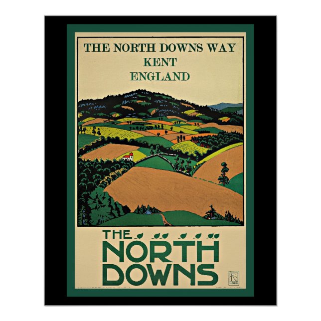Poster Kent, Angleterre, North Downs, (Devant)