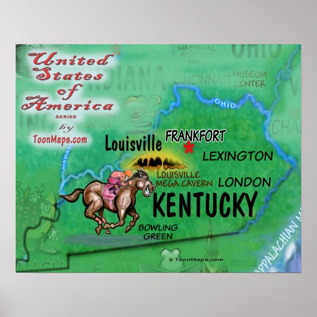 Poster Kentucky USA (Devant)