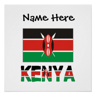 Poster Kenya Drapeau kényan Personnalisé
