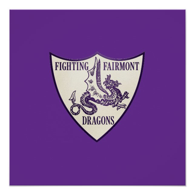Poster Kettering, Ohio Fighting Fairmont Dragons Logo (Devant)