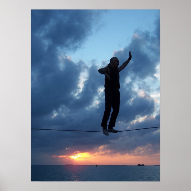 Poster Key West Tightrope Walker au coucher du soleil (Devant)