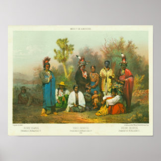 Poster Kickapoo Indian Group, Casimiro Castro, 1864
