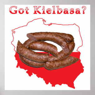 Poster Kielbasa obtenu carte polonaise