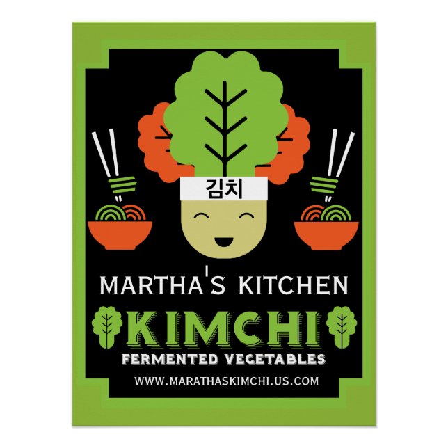 Poster Kimchi Cuisine Maison Nourriture Fabriquée (Devant)