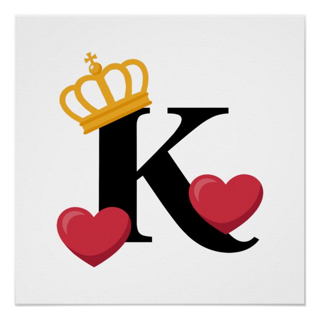 Poster King of Hearts Crowned K Emblem (Devant)