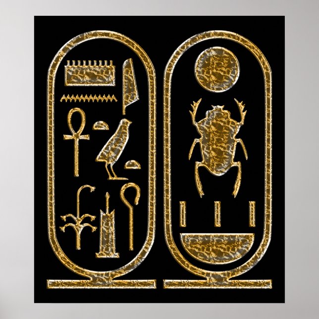 Poster King Tut Hiéroglyphes Imprimer (Devant)