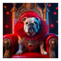 King Winnie Le Bulldog Sur Son Trône