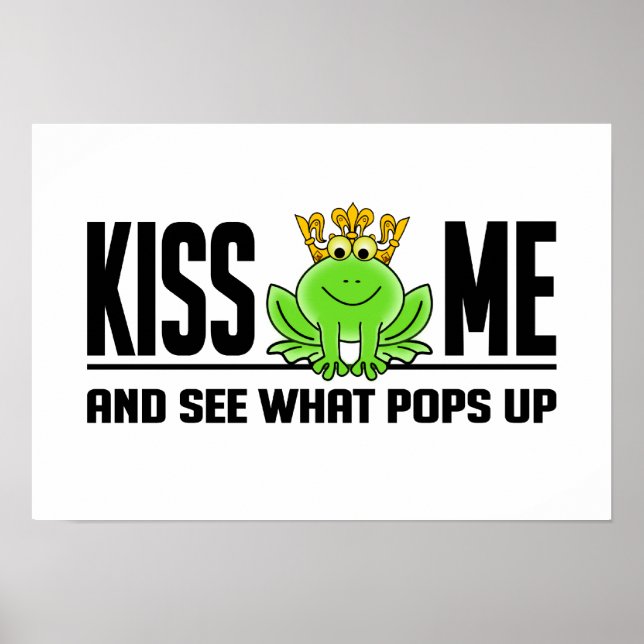 Poster KISS ME Frog, personnalisable (Devant)