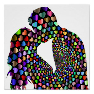 POSTER KISSING COUPLE