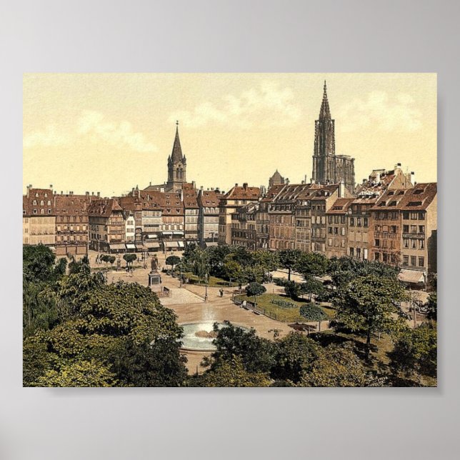 Poster Kleber Place, Strassburg, Alsace Lorraine, Germany (Devant)