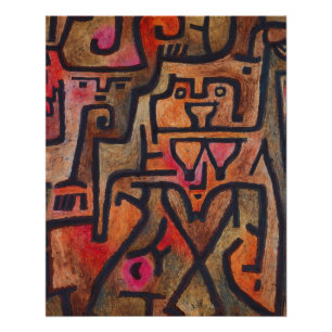 Poster Klee Abstrait Rouge Abstrait Expressionniste Natur