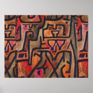Poster Klee Abstrait Rouge Expressionnisme Abstrait De La