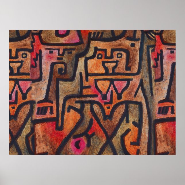 Poster Klee Abstrait Rouge Expressionnisme Abstrait De La (Devant)