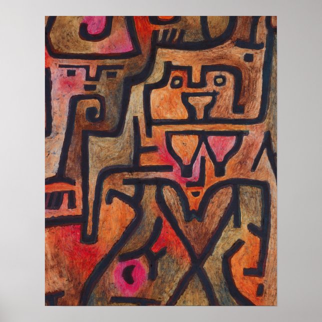 Poster Klee Abstrait Rouge Expressionnisme Abstrait Natur (Devant)